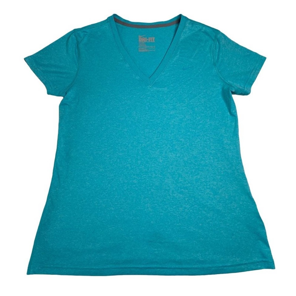 Nike Dri-fit top womens workout athletic large short sleeve blue